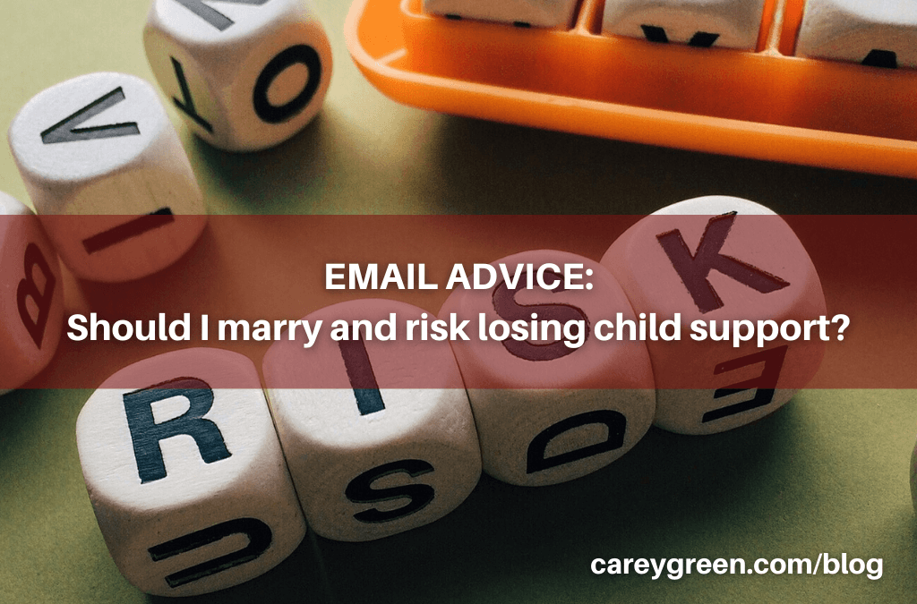 EMAIL ADVICE: Should I marry and risk losing my child support?